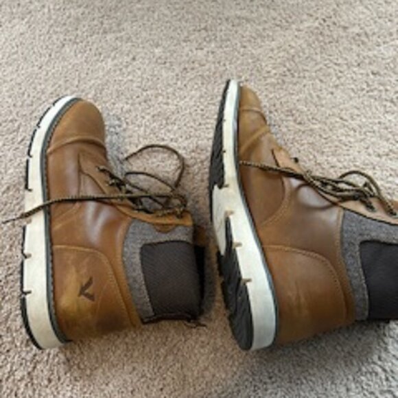 Men\' Brown Boots Lace Up Size 10.5M Genuine Leather